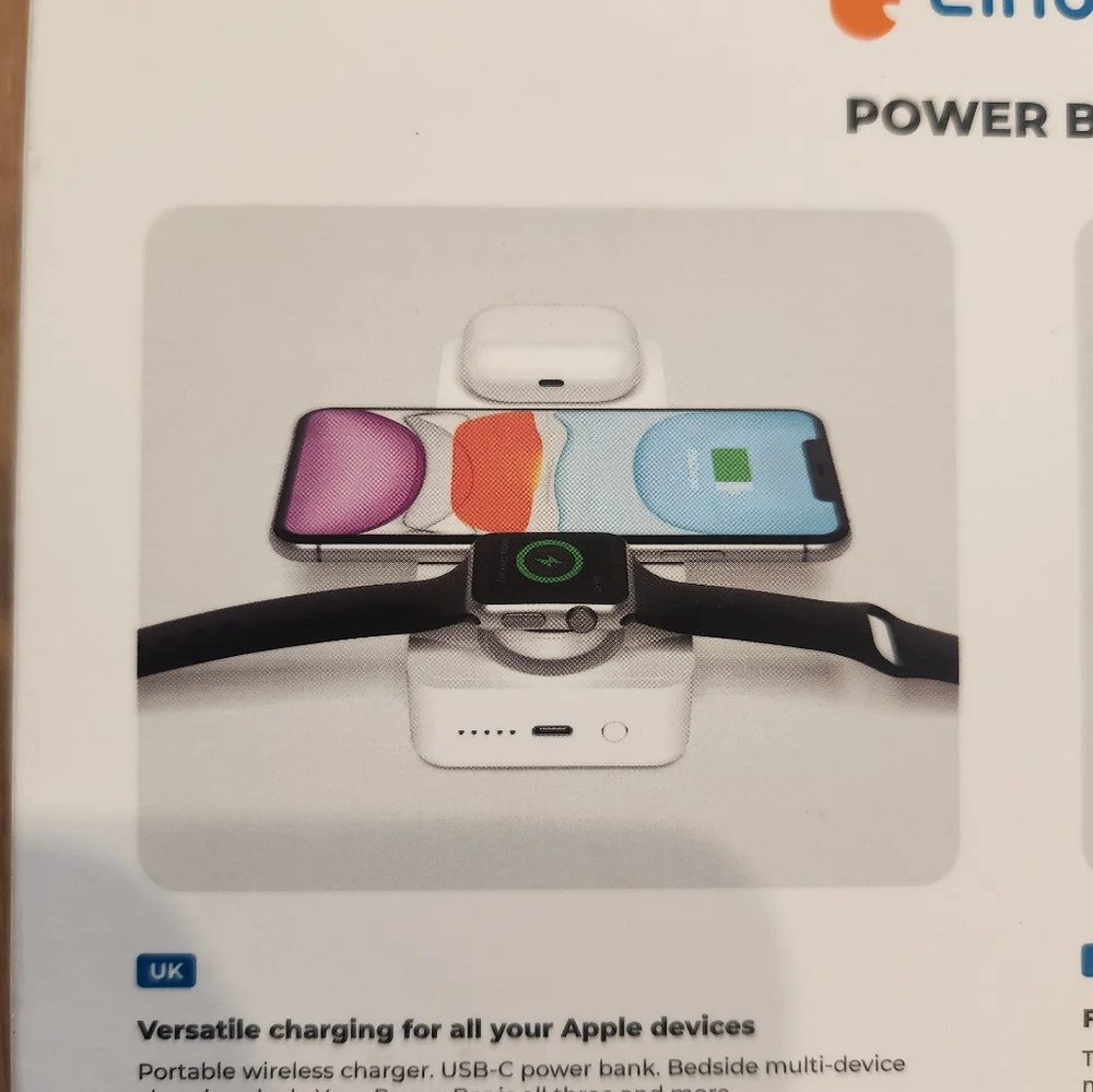 EINOVA Power Bar Apple Fast Charging Station 10,000mAh Power Bank NIB 4-in- 1 - Picture 5 of 7